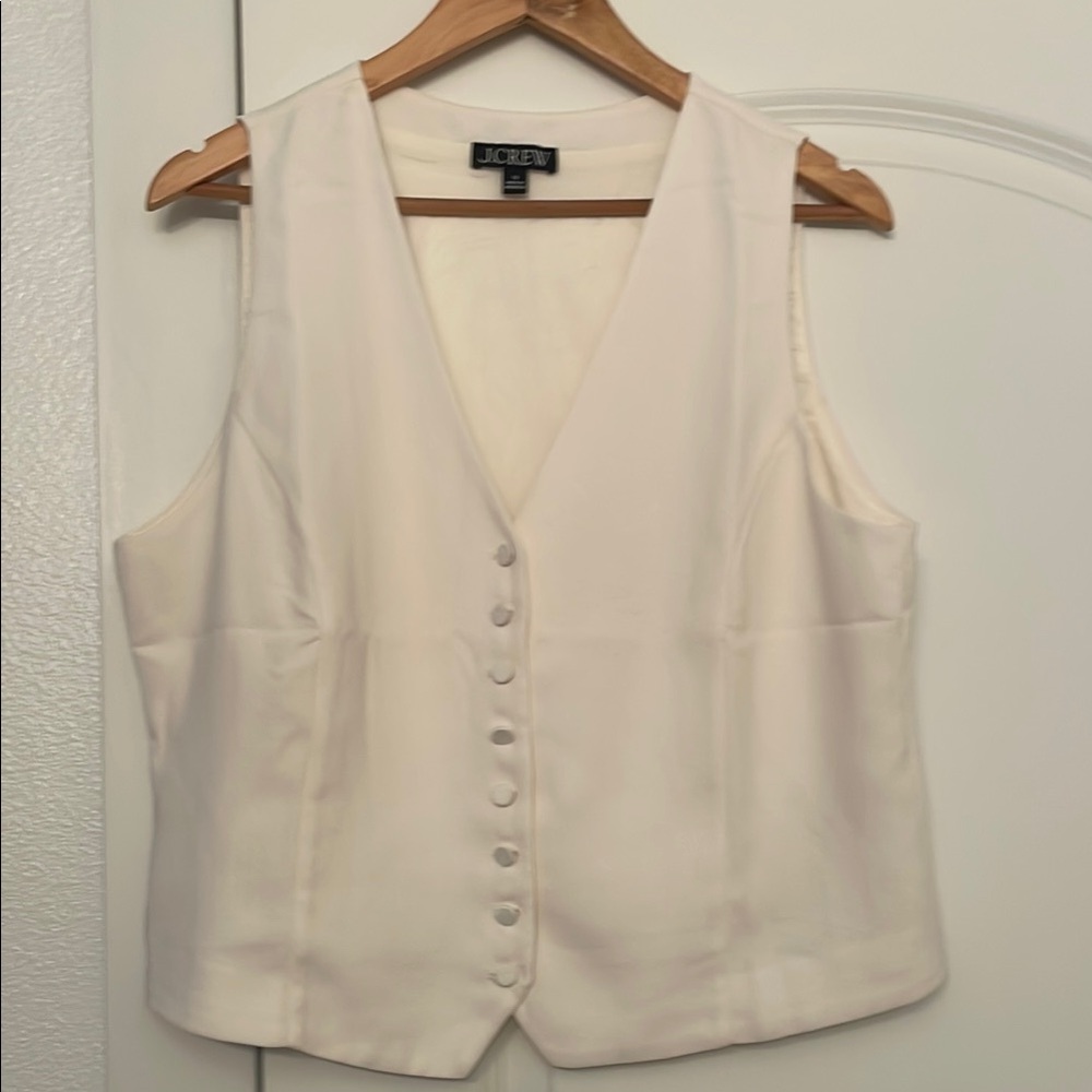 J. Crew Women's Cream Button-Down Top